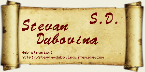 Stevan Dubovina vizit kartica